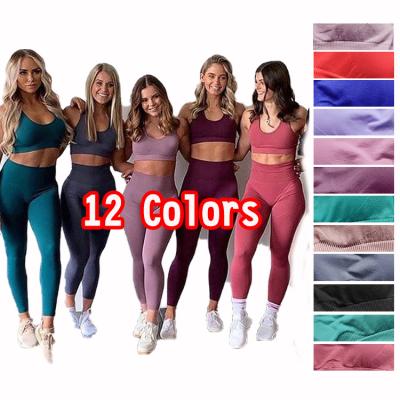 China Activewear Antibacterial Two Piece Women Set Yoga Bra And Leggings Camouflage Seamless Fitness Sports Gym Workout Yoga Set for sale