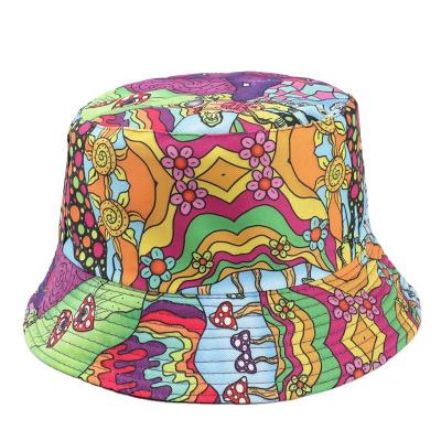 China Luxury Custom Women's Beach Sunscreen Fashion Adult Fisherman Bucket Hat Logo Print Cotton Unisex Summer Hats for sale