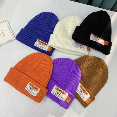 China Factory COMMON Custom Hats Logo Embroidery Acrylic Winter Hats Unisex Slapped Stretch Knit Cap Ski Adult Beanie Hats Warm Skull for sale