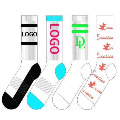 China Breathable Custom Socks High Quality White Tube Sock Logo Printed Socks Polyester Blank For Sublimation for sale