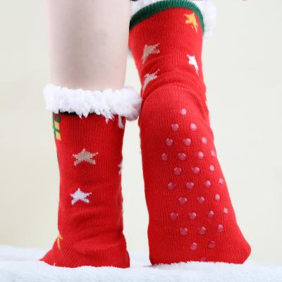 China QUICK DRY Comfy Bed Winter Women Warm Socks Sleep Floor Fluffy Knitted Home Socks Coral Velvet Fuzzy Christmas Socks for sale