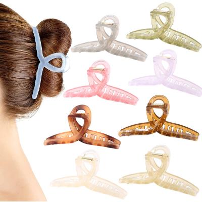 China Hair Accessories 2023 New Product Ideas Big Butterfly Hair Clips Strong Hold 13cm Jelly Hair Claw Clips For Women Long Thick Hair for sale