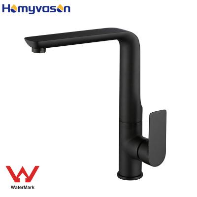 China DR Brass Australian Watermark Faucets Black Basin Mixer Tap Kitchen Sink Faucet Metered for sale