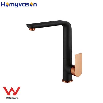 China DR Brass Australian Watermark Matte Black Kitchen Mixer Faucet Metered Faucets for sale