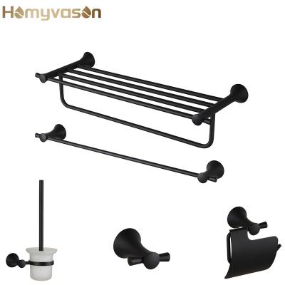 China Durable Black Washroom Accessories Bathroom Toilet Stainless Steel Accessory Set for sale