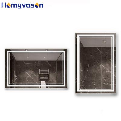 China Illuminated Frameless Horizontal Rectangle LED Bath Mirrors With Light For Bathroom for sale