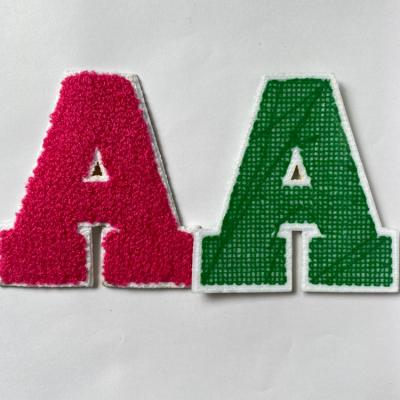 China Viable China Factory Custom Letter Chenille Embroidery Patch Iron On Backing for sale