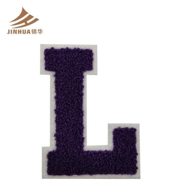 China custom embroidery 3D letter chenille patches iron on backing for sale