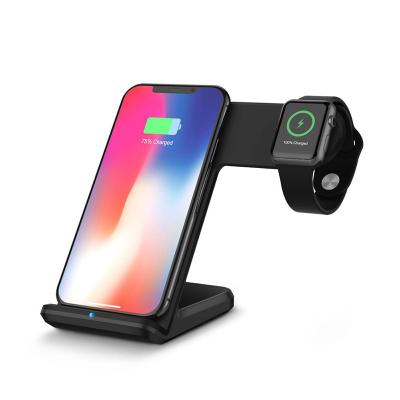 China Mobile Phone 2 in 1 Fast Wireless Charger Wireless Charging Stand for sale