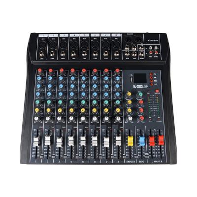 China New 8 Channel Sound HiFi USB Audio Mixer Digital Console With BT FM for sale