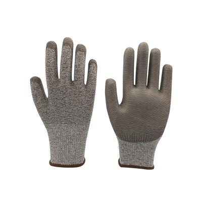 China Anti Cut Gloves Cut Resistant Gloves Wholesale Price PU Coated Palm Safety Working Glove Heat And Cut Resistant PU Gloves for sale