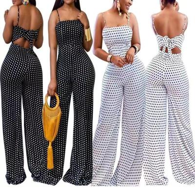 China European and American women's fashion spot print chest strap jumpsuit popular QUICK DRY women's bodycon for sale