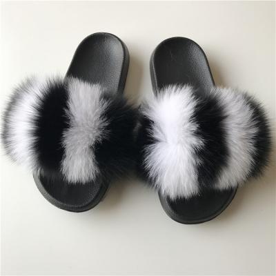 China Fashion Trend Fox Fur High Quality Slippers for sale