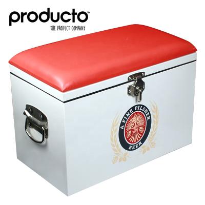 China 20L Sustainable Custom Metal Ice Cooler Box With PU Lid for sale