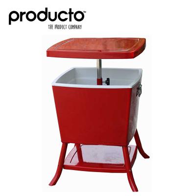 China Sustainable Custom Wholesale 95L Metal Cooler Box With Table For Outdoor for sale