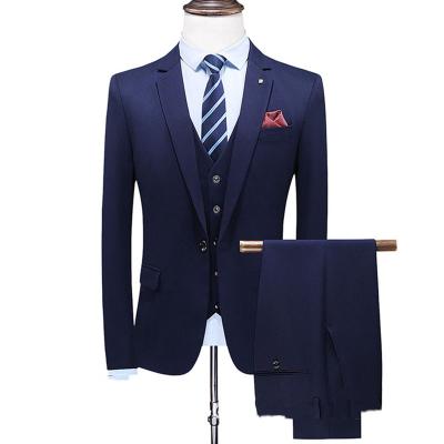 China wholesale mens double breasted suits wedding Anti-wrinkle slim fit set business man striped formal suits for men 2021 for sale