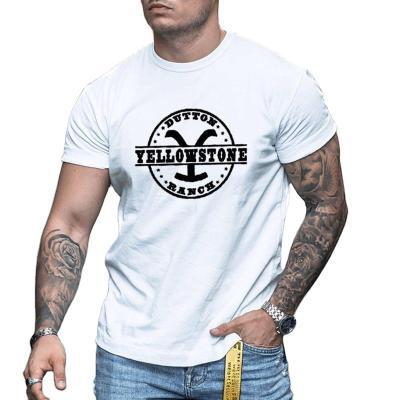 China Breathable White Short Sleeve Men Summer T-shirt Customized Shirt Logo Print for sale