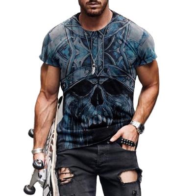 China Breathable 3D Graphic Skull Mens Short Sleeve T Shirts Tees Printed Summer Tops T Shirt for sale