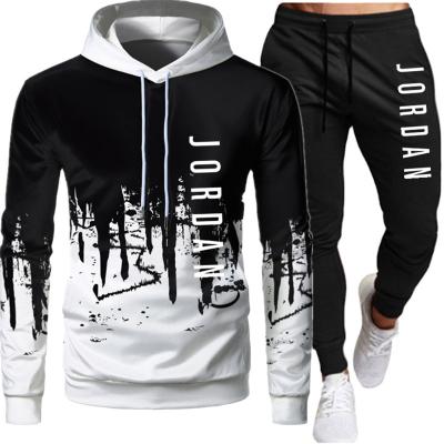 China New Men's Breathable Letters Printed Hooded Sweater Suit Men Unisex Plus Size Fleece Casual Tracksuits For Men for sale