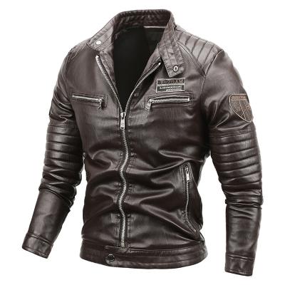 China Viable 2021 Autumn Winter Coats Vintage Riding Biker Motorcycle Custom Mens Shear PU Leather Jackets for sale