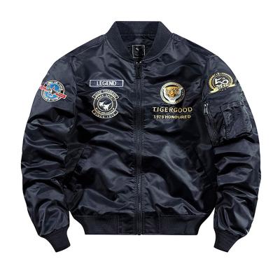 China 2021 Wholesale Custom Windproof Satin Bomber Jacket Men's Bomber Jacket With Embroidery Logo for sale