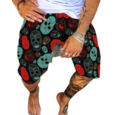 China Plus Size Men Casual Breathable Shorts Cool Skeleton 3D Print Beach Board Shorts Hiphop Streetwear Swim Trunks And Workout Shorts for sale