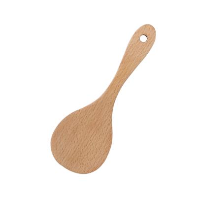 China Environmental protection sustainable natural beech shovel rice wooden kitchen utensils, wooden cooking shovel for sale