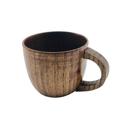 China Sustainable Natural Environmentally Friendly Biodegradable Tea Cup Jujube Wood Water Cup Beer Mug With Handel for sale