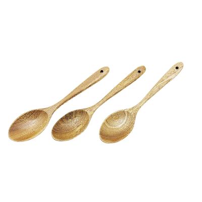 China Sustainable Natural Beech Wood Kitchen Spoon Environmental Protection Solid Wood Spoon Soup Spoon for sale