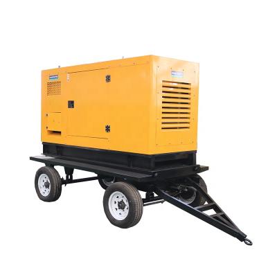 China Portable Mobile Soundproof Trailer 50kva Generator 50kva Wheel Silent Diesel Generator With 4 Wheels YAG-40GF for sale