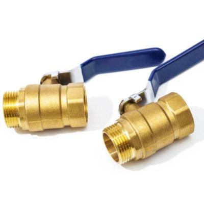 China General Popular Design Ball Valve Iron Core Pipe Fittings Brass Threaded Ball Valve With Blue Handle for sale