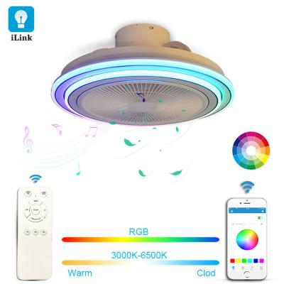 China New Fan Function Fan Function Atmosphere Modern Smart Bedroom LED Living Room Decoration Invisible Home Fan Chandelier APP for sale