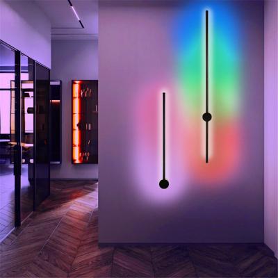 China Wholesale Modern Minimalist Graphite Iron Light Aluminum Bedroom RGB Wall Color Changing Simple Rotatable Wall Lamp for sale