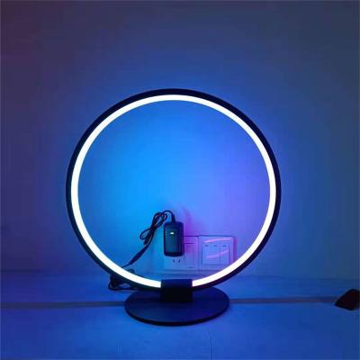 China Minimalist Home Furniture Lighting Fixtures Round Shape LED Desk Decorative Modern Black Table Lamp for sale