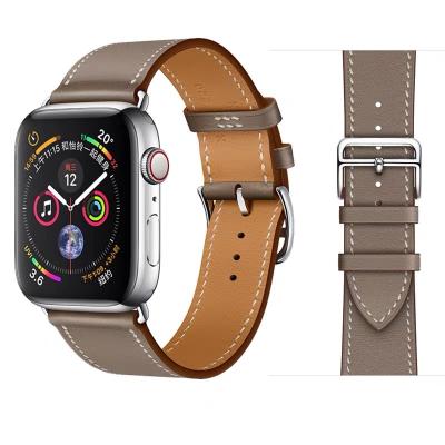 China Breathable genuine leather strap suitablefor iWatch 38mm 42mm business sports strap suitable for Apple watch 40mm 44mm series 123456 SE for sale