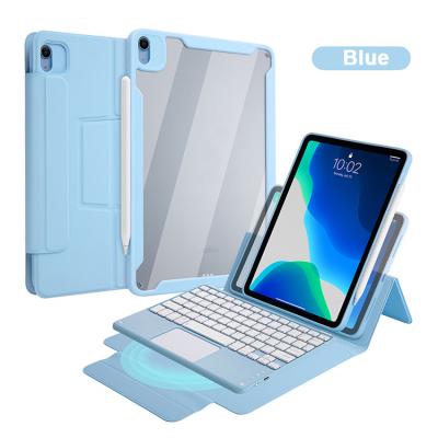 China Detachable PU+Acrylic 2021 PC 2018 Smart Leather Cover 11 Pro Case For iPad Air 4 10.9 Inch Magnetic Transparent Case With Keyboard for sale