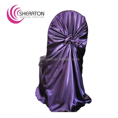 China Wholesale Customized Durable Fancy Color Hotel Satin Chair Cove Wedding Chair Cover for sale