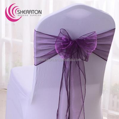 China Wholesale durable colorful fancy organza chair sash for wedding chair cover decoration /voice chair sash factory price for sale