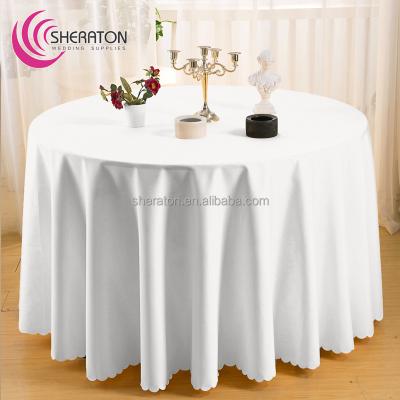 China Visa plain polyester washable durable wedding tablecloth for hotel wedding banquet party factory price white black pink tablecloth for sale