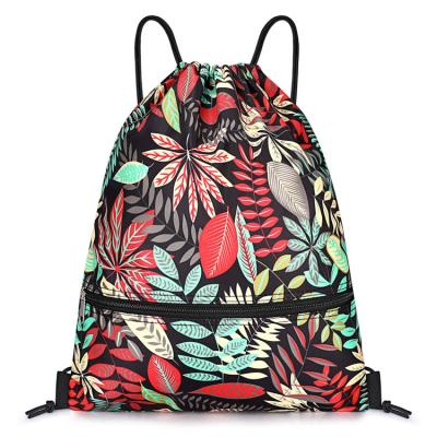 China With Custom USB Logo Pattern Drawstring Backpack 15L String Gym Bag Polyester Drawstring Bag for sale