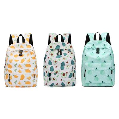 China Wholesale Waterproof High Quality Custom Logo Student Flower Printing Polyester Cute School Backpack Bags For Girls for sale