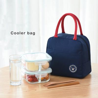 China Waterproof Custom Portable Handle Cooler Bags 600D Polyester Lunch Bags For Women Insulated for sale