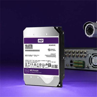 China Original Brand New Purple Hdd W102PURX 3.5 SATA HDD 10TB 7200RPM Hard Disk Drive Special For Surveillance CCTV Security Dvr nvr for sale