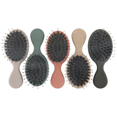 China Nylon Tooth Boar Bristle Cushion Hair Brush High Quality Custom Rubber Handle Small Cushion Logo for sale