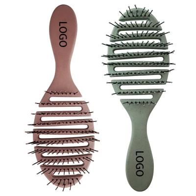 China Hot Selling Biodegradable Wet Detangling Vent Hair Brush Wheat Straw Vented Hair Brush Vent Hair Brush for sale