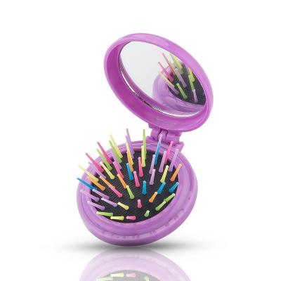 China Foldable Hot Selling Portable Massage Hair Brush And Mirror Set For Kids for sale