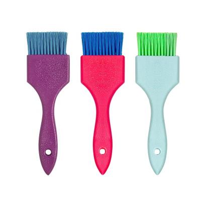 China High Quality Custom Logo Waterproof Plastic Handle Candy Bristle Hair Styling Tool Nylon Hair Dye Brush for sale