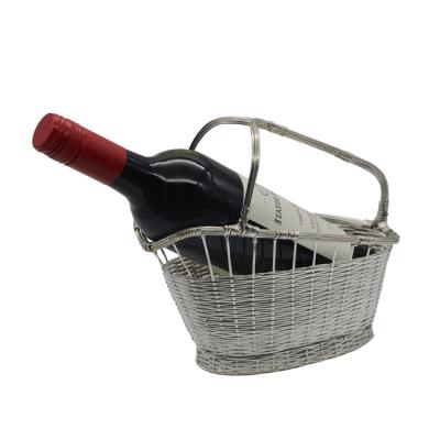 China New Model Sustainable Customized Wine Bottle Rack Personalized Display Wine Basket for sale