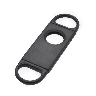 China ABS Plastic Stainless Steel Cigar Cutter Guillotine Cigar With Double Black And White Blades Cigar Accessories for sale