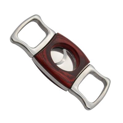 China Stainless/Color Wood Cigar Cutter,Built-in Stainless Steel V-Cut Cigar Cutter Cigar Puncher for sale